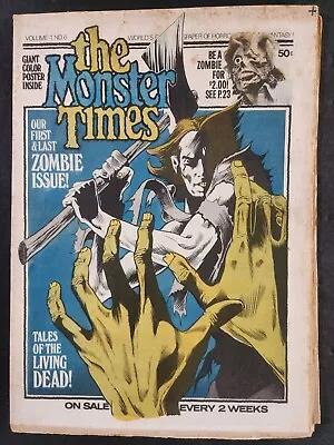 Buy The Monster Times #8 Zombies, Tales Of The Living Dead Vintage 1972 Vg+ • 6.21£