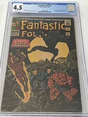 Buy Fantastic Four #52 CGC 4.5 Off-White Pages 1st Appearance Of The Black Panther • 368.89£