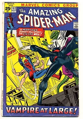 Buy AMAZING SPIDER-MAN #102 G, Origin, 2nd App. Morbus, Gil Kane, Marvel Comics 1971 • 19.42£