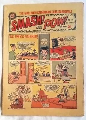 Buy Smash! & Pow! #141 - Odhams Press Marvel Dc Spider-man Batman Daredevil Uk 1968 • 5£
