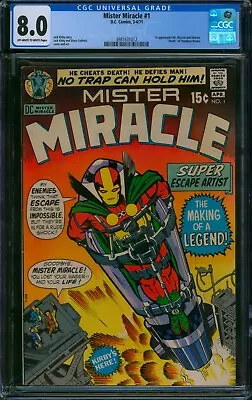 Buy Mister Miracle #1 ⭐ CGC 8.0 ⭐ 1st Appearance Of MR. MIRACLE & OBERON! DC 1971 • 166.97£