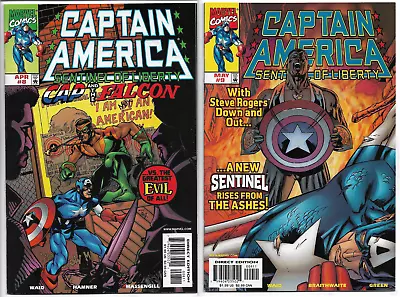 Buy Captain America Sentinel Of Liberty 8-9 NM KEY 1st Sam Wilson Cap! Waid 1999 • 11.61£