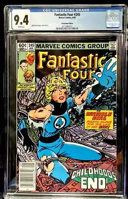 Buy Fantastic Four 245 Newstand Edition  CGC 9.4 NM  White Pages • 38.82£