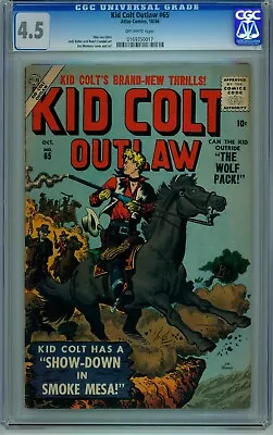 Buy Kid Colt Outlaw #65 - Cgc (4.5) - Stan Lee Story - Joe Maneely  Cover - 10/1956 • 62.24£