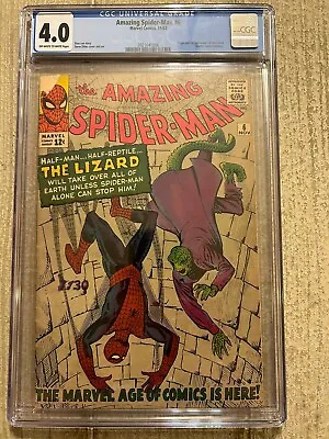 Buy Amazing Spider-Man 6 1963 Marvel Comics CGC VG 4.0 1st App Of The Lizard • 854.27£