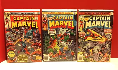 Buy Captain Marvel - Marvel Comics Lot - Bronze Age - 44, 46, 47 • 9.32£