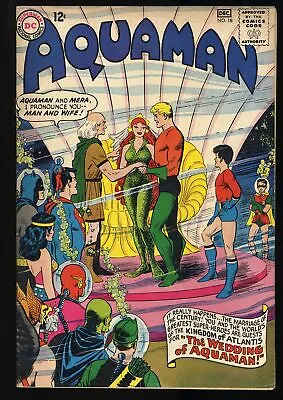 Buy Aquaman #18 FN- 5.5 App. By JLA! Mera And Aquaman Wedding! DC Comics 1964 • 50.57£