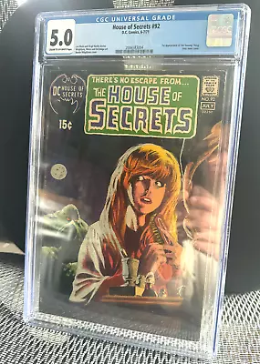 Buy House Of Secrets #92 CGC 5.0 1st Appearance Of Swamp Thing Beautiful DC Comic! • 1,009.58£