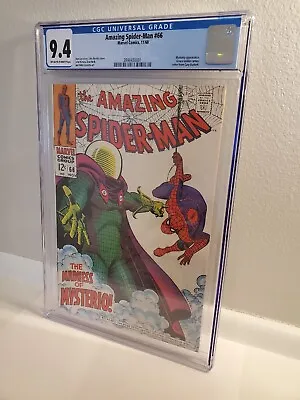 Buy Amazing Spiderman #66 CGC 9.4 OWTW Pages - John Romita Cover • 660.12£