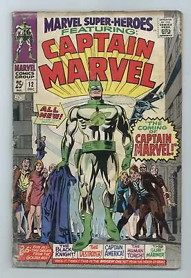 Buy Marvel Super Heroes #12 FR 1.0 1967 1st App. And Origin Captain Marvel • 24.85£