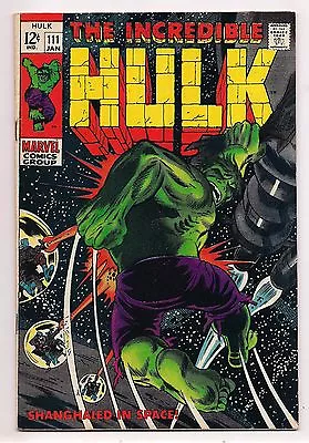 Buy Incredible Hulk #111 1969 Vf High Grade - 1st Galaxy Master, Kazar X-over • 46.56£