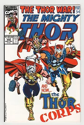 Buy Thor #440 - 1st Thor Corps - TOM DEFALCO Story - RON FRENZ Cover Art NM 9.4 • 19.78£