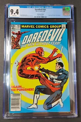 Buy Daredevil #183 CGC 9.4/NM WhPgs Newsstand 1st Punisher & DD Meeting/Miller Cover • 69.86£
