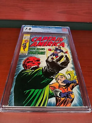 Buy Captain America #115 1969 Iconic Cover Art By Marie Severin CGC 7.0 GRADED • 108.72£