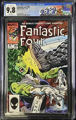 Buy Fantastic Four (1985) #284 CGC 9.8 NM/MT White Pages She-Hulk Cover Custom Label • 92.22£