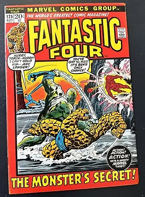 Buy Fantastic Four #125 The Monster's Secret!  Lee, Buscema! Marvel 1972 Com31 • 11.45£