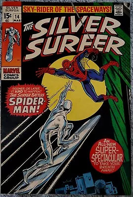 Buy Silver Surfer #14-Spider-Man Crossover Issue Marvel Comics 1970  Fine/Very Fine • 116.48£