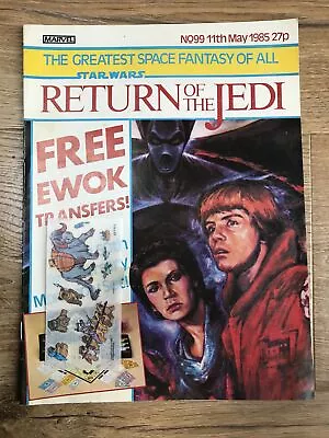 Buy Ultra Rare Star Wars Return Of The Jedi No 99 11th May 1985 With Transfers • 71.99£