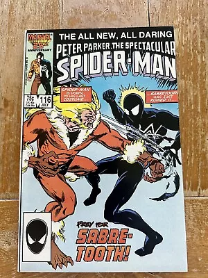 Buy Spectacular Spider-Man No. 116 (1986 NM) Sabretooth & Black Cat. • 11.65£