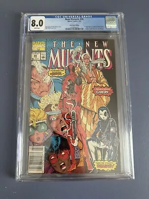 Buy New Mutants #98 CGC 8.0 (1991) 1st Appearance Deadpool Gideon Copycat Newsstand • 320£