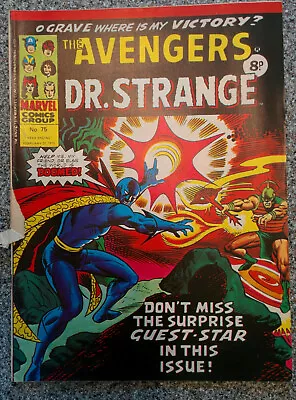 Buy The AVENGERS Featuring DR. STRANGE #75 UK Edition Dated 1975 • 1.25£