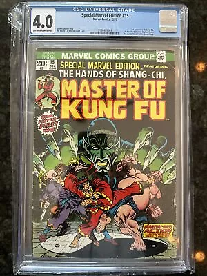 Buy Special Marvel Edition #15 1973 Key Marvel Comic Book CGC 4.0 1st Shang-Chi • 116.48£