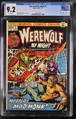 Buy Werewolf By Night #3 Cgc 9.2 Ow Pages // Marvel Comics 1973 • 108.73£