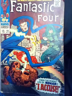 Buy Fantastic Four. # 65. Aug. 1967. Jack Kirby-cover.  Key 1st Ronan. • 33£