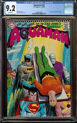Buy Aquaman #30 CGC 9.2 WHITE Pages DC Comics 1966 Nick Cardy Justice League Cover • 267.15£