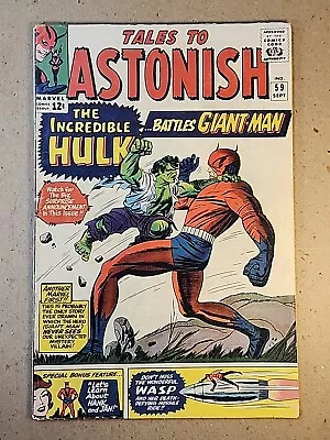 Buy 💥 Tales To Astonish # 59 1st Hulk In Title Hulk Vs Giant Man Marvel Comics 1964 • 116.48£