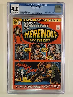 Buy Marvel Spotlight #2 1st Appearance Of Werewolf By Night (jack Russell) Cgc 4.0 • 175.04£