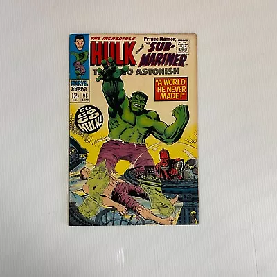Buy Tales To Astonish Hulk Sub-Mariner #95 1967 FN/VF Cent Copy • 42£