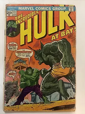 Buy The Incredible Hulk #171 Marvel 1974 Rhino & Abomination Classic Cover VG/G • 11.64£
