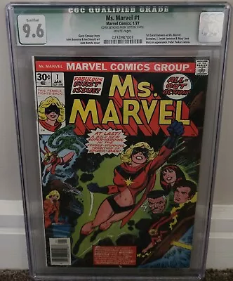 Buy Ms. Marvel #1 CGC 9.6 (1977) 1st Carol Danvers Ms Marvel White Pages NM+ • 151.71£