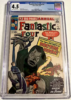 Buy Fantastic Four Annual #2 CGC 4.5 - Origin Of Doctor Doom!  1964  C/OW Pages • 291.74£