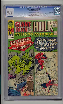 Buy Tales To Astonish 62 CGC 9.2 NM- Unrestored Marvel Hulk 1st Leader OW/W Pedigree • 2,329.82£