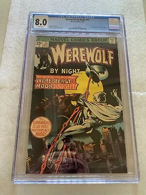 Buy Werewolf By Night #33 CGC 8.0 White Pages - (Marvel Comics) 2nd Moon Knight • 178.61£