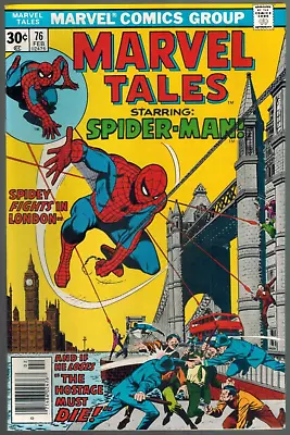 Buy Marvel Tales 76  Spidey In London!  (rep Amazing Spider-Man 95)  1977 VF+ • 9.28£