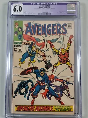 Buy Avengers #58 CGC 6.0 C-1 Slight Restoration 1968 Origin Story The Vision Marvel • 69.89£