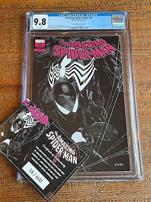 Buy Amazing Spider-man #52 Cgc 9.8 John Giang Negative Variant-a Le 600 W Coa Rare! • 93.19£