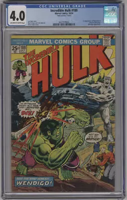 Buy Incredible Hulk #180 CGC 4.0 OW/W Pgs Mark Jewelers Insert 1st Appearance Wolver • 505.70£