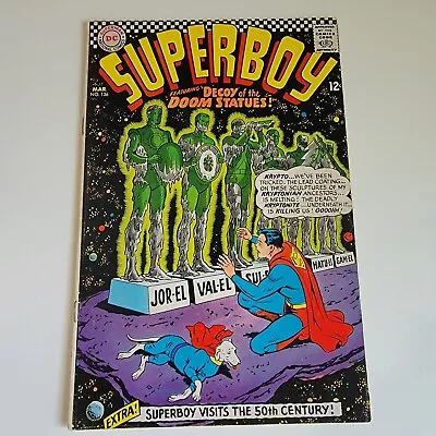 Buy Superboy #136 DC Comics1967 Superboy Visits The 50th Century 1st White Kryponite • 11.65£