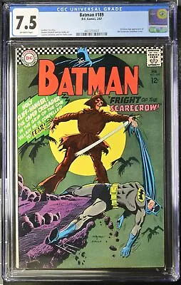 Buy Batman #189 CGC VF- 7.5 Cover By Infantino/Giella! 1st Silver Age Scarecrow! • 667.11£