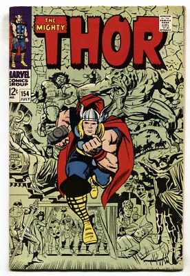 Buy THOR #154 Comic Book-1968-JACK KIRBY-MARVEL-SILVER AGE FN • 50.83£