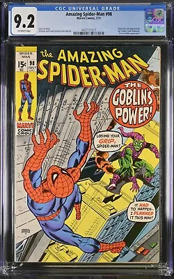 Buy AMAZING SPIDER-MAN #98 CGC 9.2 Drug Story No CCA Green Goblin Stan Lee Gil Kane • 229.10£