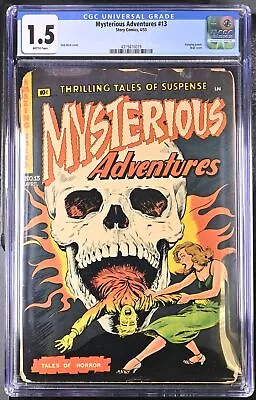 Buy Mysterious Adventures #13 - Story Comics 1953 CGC 1.5 Hanging Panel. Skull Cover • 620.51£