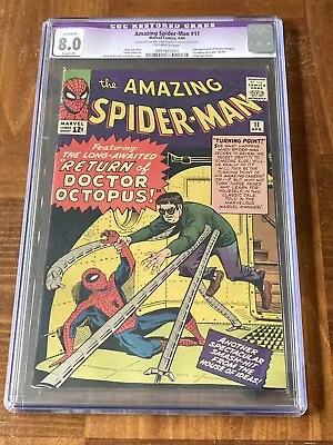 Buy Amazing Spider-Man 11 CGC 8.0 OW Pages (2nd App Doctor Octopus- 1964) #001 • 776.69£