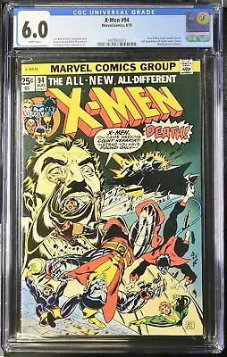 Buy X-Men #94 - Marvel Comics 1975 CGC 6.0 New X-Men Begin. Sunfire Leaves. 2nd Appe • 387.53£