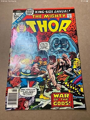 Buy Thor Annual #5 Signed By Stan Lee 1976 Hercules Loki Love And Thunder Newsstand • 116.49£