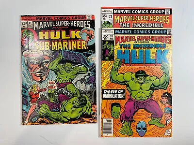 Buy Marvel Super-Heroes #45, 70, 72 - Hulk & Sub-Mariner - 1974 - Stan Lee • 11.65£